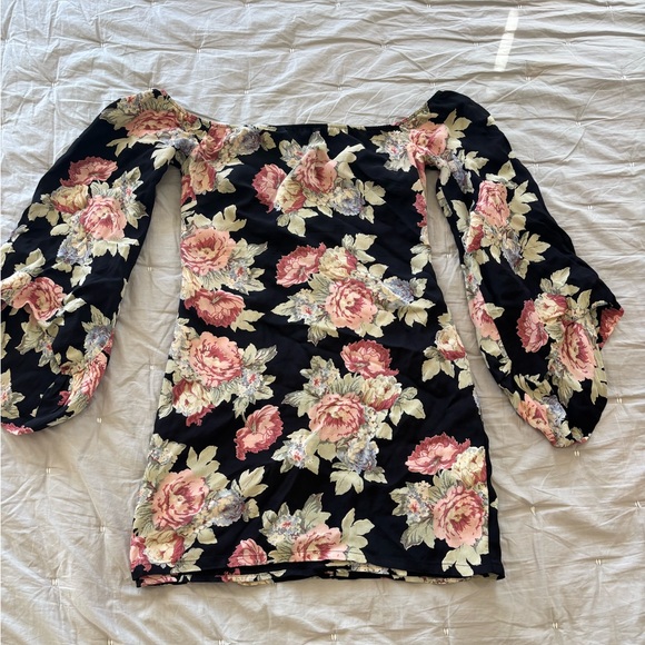 Reformation Casanova Floral Mini Dress Bell Sleeves - Picture 5 of 7